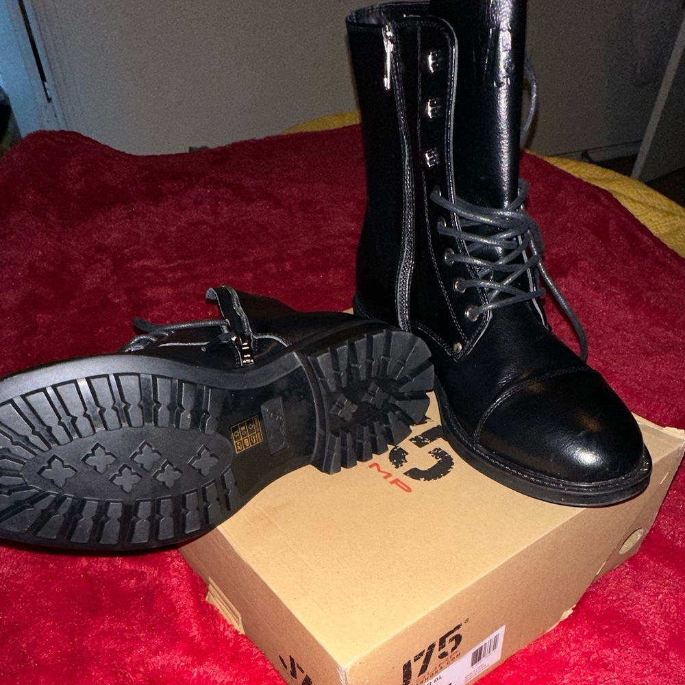 BLACK LEATHER MEN BOOTS